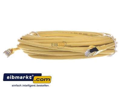 Frontansicht Metz Connect 130845A077-E Patchkabel AWG 26 10,0m Cat.6A gelb 2xRJ45 