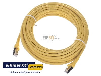 Ansicht oben vorne Metz Connect 130845A077-E Patchkabel AWG 26 10,0m Cat.6A gelb 2xRJ45 