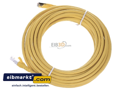 Ansicht oben rechts Metz Connect 130845A077-E Patchkabel AWG 26 10,0m Cat.6A gelb 2xRJ45 