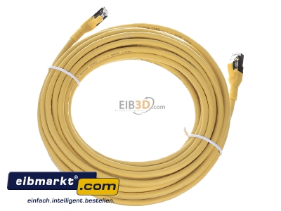 Ansicht oben hinten Metz Connect 130845A077-E Patchkabel AWG 26 10,0m Cat.6A gelb 2xRJ45 