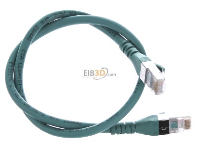 Ansicht oben links Metz 1308450555-E Patchkabel S/FTP gn 0,5m Cat.6A 