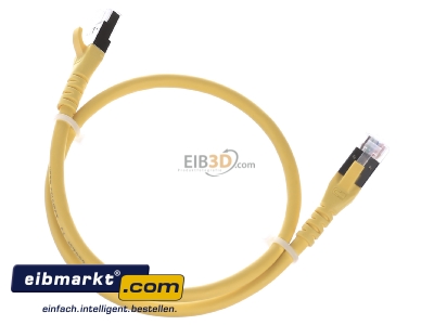 Top rear view Metz Connect 1308450577-E RJ45 8(8) Patch cord 6A (IEC) 0,5m
