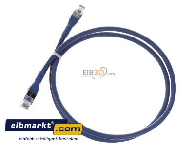 Ansicht oben rechts Metz Connect 1308451044-E Patchkabel AWG 26 1,0m Cat.6A blau 2xRJ45 