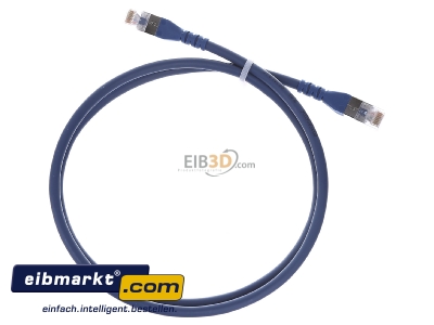 Ansicht oben hinten Metz Connect 1308451044-E Patchkabel AWG 26 1,0m Cat.6A blau 2xRJ45 