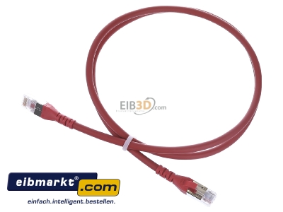 Ansicht oben vorne Metz Connect 1308451066-E Patchkabel AWG 26 1,0m Cat.6A rot 2xRJ45 