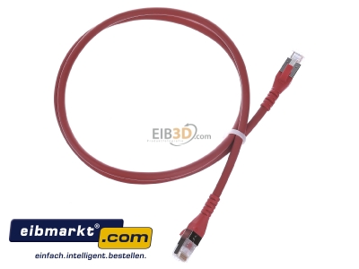 Ansicht oben links Metz Connect 1308451066-E Patchkabel AWG 26 1,0m Cat.6A rot 2xRJ45 