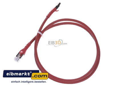 Ansicht oben rechts Metz Connect 1308451066-E Patchkabel AWG 26 1,0m Cat.6A rot 2xRJ45 