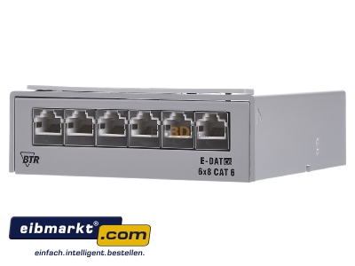 Front view Metz Connect 130862-11-E Patch panel copper 6x RJ45 8(8)
