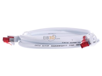 Frontansicht EFB-Elektronik EC6000 2m ws S/FTP Patchkabel Cat.6 2xRJ45 mit S/FTP 