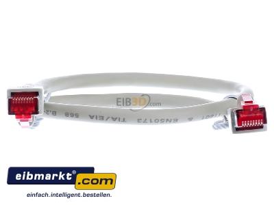 Frontansicht EFB-Elektronik EC6000 0,5m gr S/FTP Patchkabel Cat.6 2xRJ45 mit S/FTP 