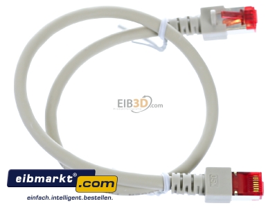 Ansicht oben links EFB-Elektronik EC6000 0,5m gr S/FTP Patchkabel Cat.6 2xRJ45 mit S/FTP 