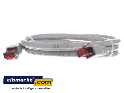 Front view EFB-Elektronik EC6000 1,5m gr S/FTP RJ45 8(8) Patch cord Cat.6 1,5m 
