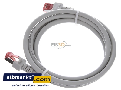 Ansicht oben rechts EFB-Elektronik EC6000 1,5m gr S/FTP Patchkabel Cat.6 2xRJ45 mit S/FTP 