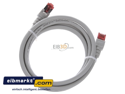 Ansicht oben hinten EFB-Elektronik EC6000 1,5m gr S/FTP Patchkabel Cat.6 2xRJ45 mit S/FTP 