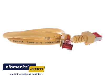 Ansicht links EFB-Elektronik EC6000 0,5m ge S/FTP Patchkabel Cat.6 2xRJ45 mit S/FTP 