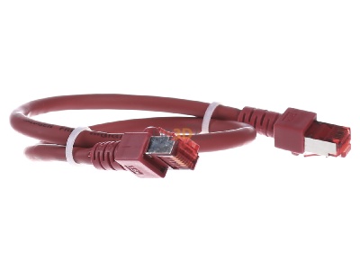 Ansicht links EFB-Elektronik EC6000 0,5m rt S/FTP Patchkabel Cat.6 2xRJ45 mit S/FTP 