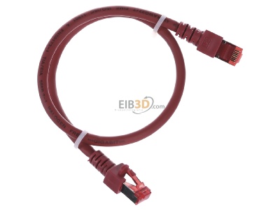 Ansicht oben links EFB-Elektronik EC6000 0,5m rt S/FTP Patchkabel Cat.6 2xRJ45 mit S/FTP 