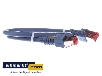 Ansicht links EFB-Elektronik EC6000 0,5m bl S/FTP Patchkabel Cat.6 2xRJ45 mit S/FTP 