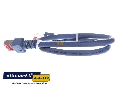 Ansicht rechts EFB-Elektronik EC6000 0,5m bl S/FTP Patchkabel Cat.6 2xRJ45 mit S/FTP 