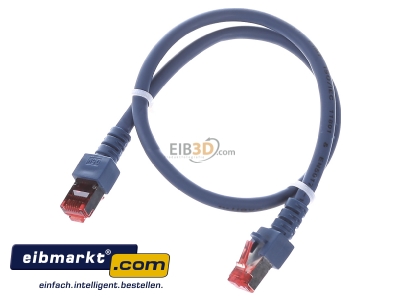 View up front EFB-Elektronik EC6000 0,5m bl S/FTP RJ45 8(8) Patch cord Cat.6 0,5m 
