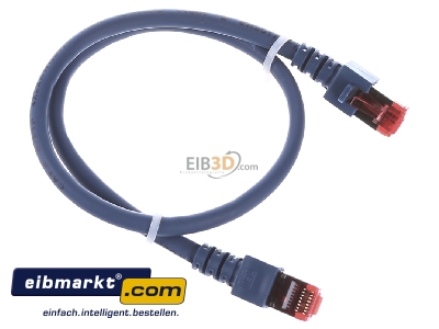 Ansicht oben links EFB-Elektronik EC6000 0,5m bl S/FTP Patchkabel Cat.6 2xRJ45 mit S/FTP 