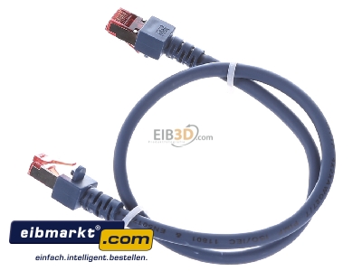 Ansicht oben rechts EFB-Elektronik EC6000 0,5m bl S/FTP Patchkabel Cat.6 2xRJ45 mit S/FTP 