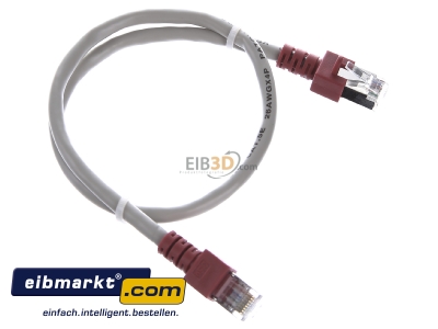 Ansicht oben links EFB-Elektronik K5450.0,5 Crossoverkabel Cat.5e 2xRJ45 SFTP 0,5m gr_gr