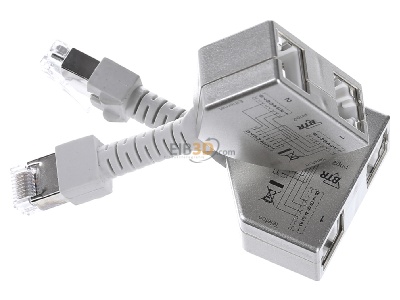 View top left Metz Connect 130548-02-E Set Cable sharing adapter RJ45 8(8) 
