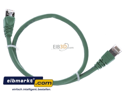 Ansicht oben hinten Telegrtner L00000A0073 Patchkabel S/FTP 6A gn 0,5m 1x180Grd 