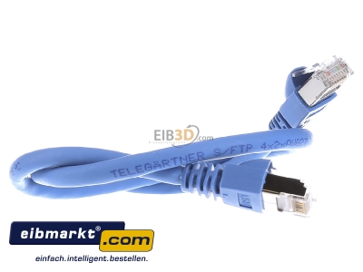View on the left Telegrtner L00000A0075 RJ45 8(8) Patch cord 6A (IEC) 0,5m
