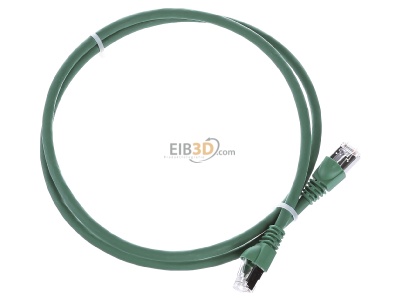 Ansicht oben links Telegrtner L00000A0082 Patchkabel S/FTP 6A gn 1,0m 1x180Grd 