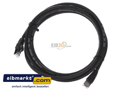 Ansicht oben vorne Telegrtner L00002A0117 Patchkabel S/FTP 6A sw 3,0m 1x180Grd 