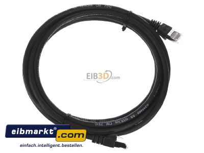 Ansicht oben links Telegrtner L00002A0117 Patchkabel S/FTP 6A sw 3,0m 1x180Grd 