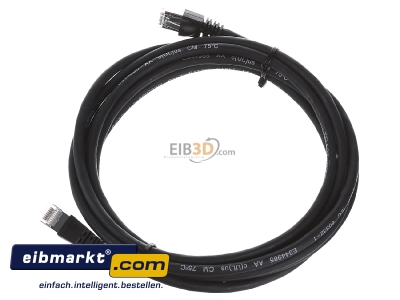 Ansicht oben rechts Telegrtner L00002A0117 Patchkabel S/FTP 6A sw 3,0m 1x180Grd 
