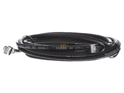 Frontansicht Telegrtner L00003A0060 Patchkabel S/FTP 6A sw 5,0m 1x180Grd 