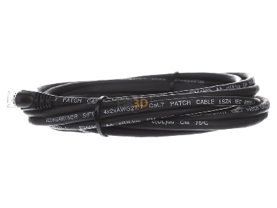 Ansicht rechts Telegrtner L00003A0060 Patchkabel S/FTP 6A sw 5,0m 1x180Grd 