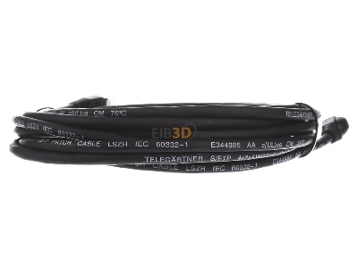 Ansicht hinten Telegrtner L00003A0060 Patchkabel S/FTP 6A sw 5,0m 1x180Grd 