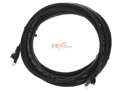 Ansicht oben vorne Telegrtner L00003A0060 Patchkabel S/FTP 6A sw 5,0m 1x180Grd 