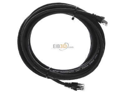 Ansicht oben links Telegrtner L00003A0060 Patchkabel S/FTP 6A sw 5,0m 1x180Grd 