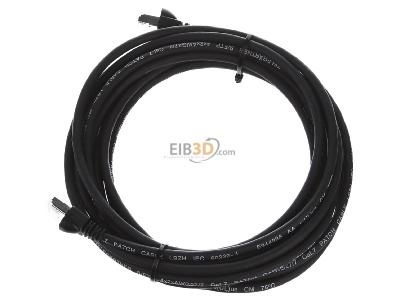 Ansicht oben rechts Telegrtner L00003A0060 Patchkabel S/FTP 6A sw 5,0m 1x180Grd 