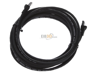 Ansicht oben hinten Telegrtner L00003A0060 Patchkabel S/FTP 6A sw 5,0m 1x180Grd 