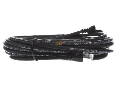 Ansicht links Telegrtner L00004A0060 Patchkabel S/FTP 6A sw 7,5m 1x180Grd 