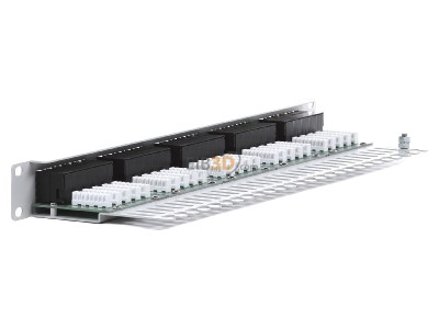 View on the right Telegrtner MPPISDN 50-H kurz 19 inch ISDN panel 50-port 1U, RAL7035, MPPISDN 50-Hz
