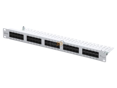 View up front Telegrtner MPPISDN 50-H kurz 19 inch ISDN panel 50-port 1U, RAL7035, MPPISDN 50-Hz
