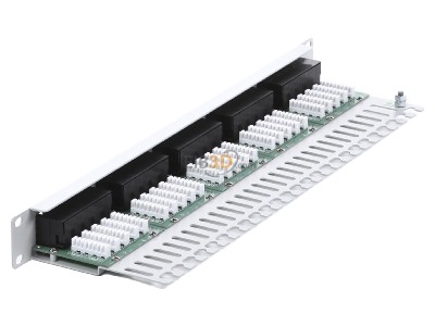 Ansicht oben rechts Telegrtner MPPISDN 50-H kurz 19 Zoll ISDN-Panel 50-Port 1HE, RAL7035, 