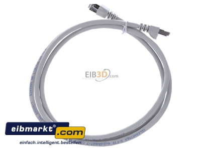 Ansicht oben hinten Telegrtner L00001A0090 Patchkabel S/FTP 6A gr 1,5m 1x180Grd 