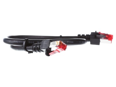 Ansicht links EFB-Elektronik EC6000 0,5m sw S/FTP Patchkabel Cat.6 2xRJ45 mit S/FTP 