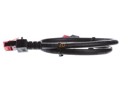 Ansicht rechts EFB-Elektronik EC6000 0,5m sw S/FTP Patchkabel Cat.6 2xRJ45 mit S/FTP 
