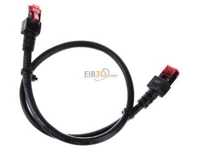 Ansicht oben hinten EFB-Elektronik EC6000 0,5m sw S/FTP Patchkabel Cat.6 2xRJ45 mit S/FTP 