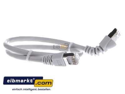 Ansicht links Telegrtner L00000A0189 Patchkabel S/FTP 6A gr 0,5m 1x90Grd 
